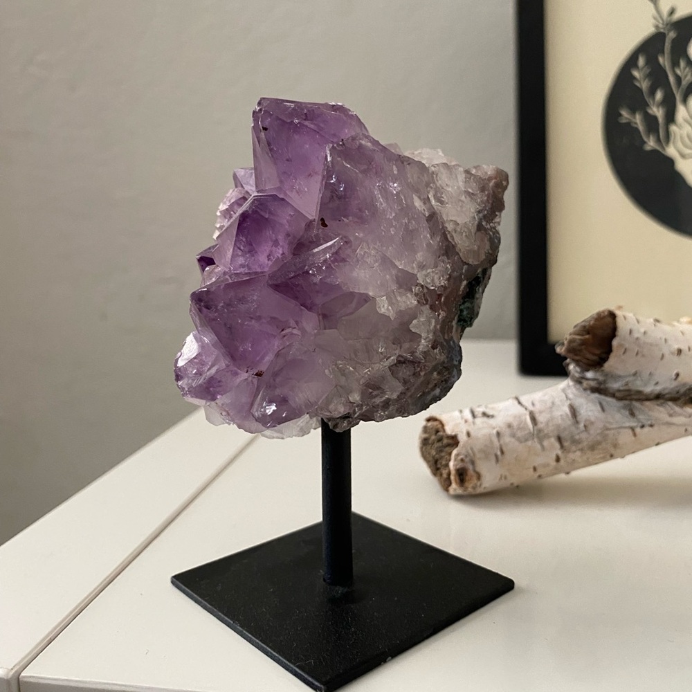 Real Amethyst Cluster on Stand - Picture 2 of 4